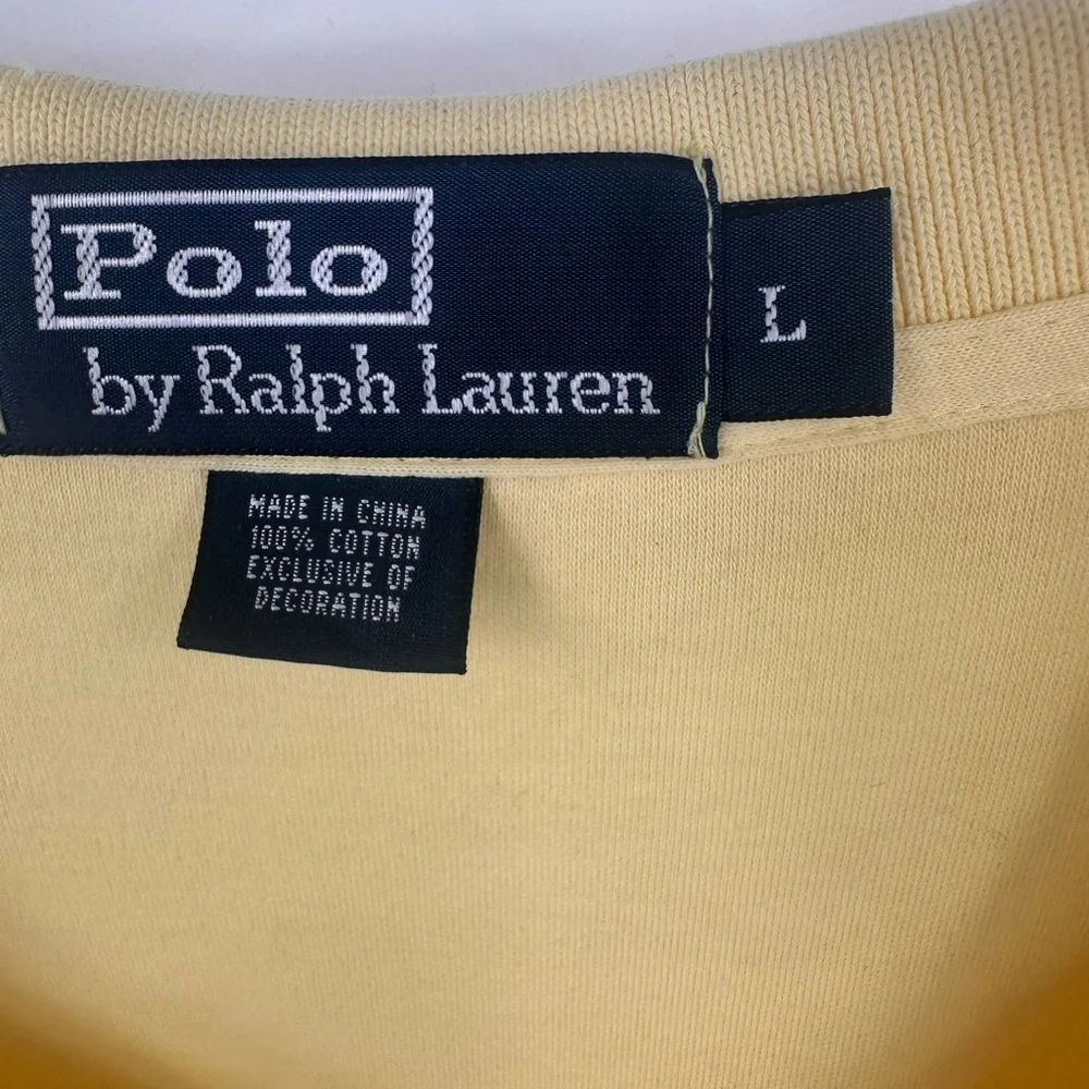 Polo Ralph Lauren Yellow Shirt Dress 100% Cotton Mens Large Preppy | C267